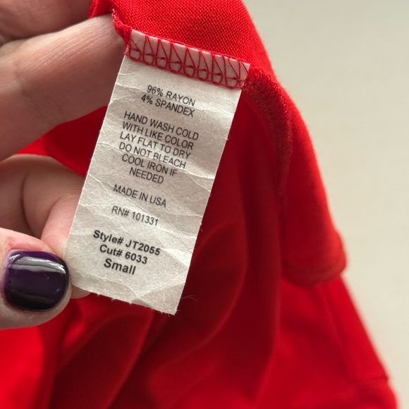 Charlotte Russe Just Chillax Bold Red Tee Size S - Picture 8 of 9